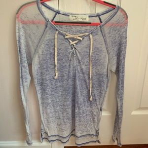 Long sleeve faded blue top